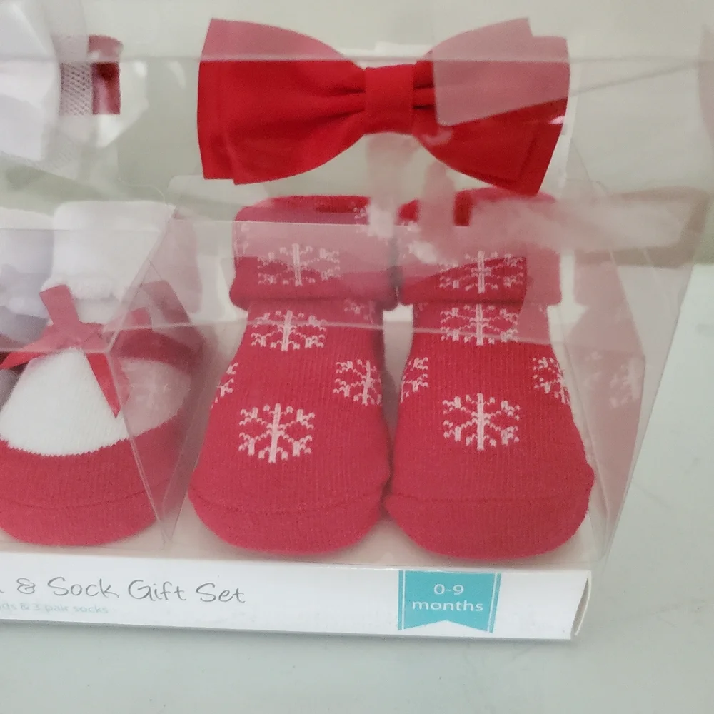 Hudson Baby 6 Piece Bow Headbands & Sock Gift Set